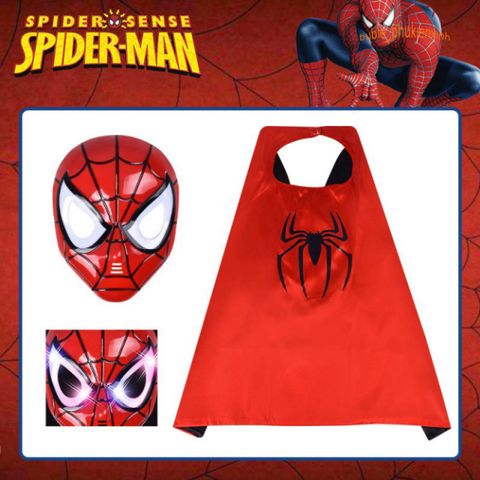 Bộ Trang Phục Siêu Nhân Bé Trai - Áo Choàng Nhện 3D Hóa Trang Halloween Thú Vị, Quà Tặng Sinh Nhật Độc Đáo