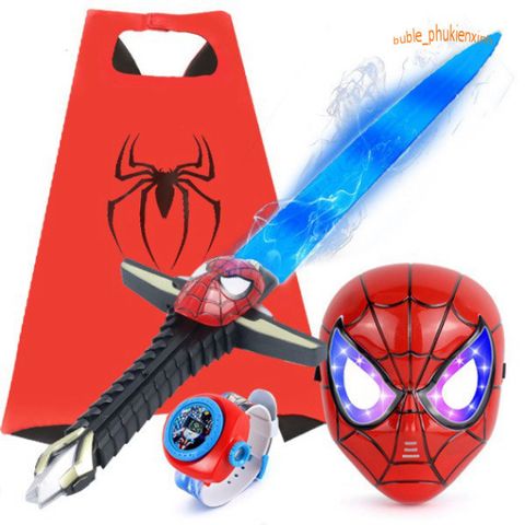 Bộ Trang Phục Siêu Nhân Bé Trai - Áo Choàng Nhện 3D Hóa Trang Halloween Thú Vị, Quà Tặng Sinh Nhật Độc Đáo