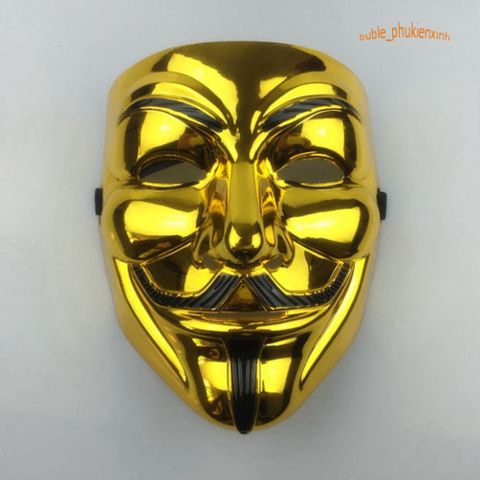 Mặt Nạ Hacker Ánh Kim Vàng Bạc Trắng - Phụ Kiện Thời Trang Độc Đáo Cho Halloween Và Tiệc Hóa Trang 546540