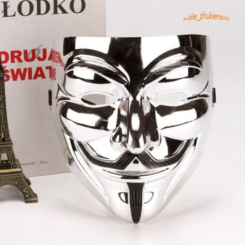 Mặt Nạ Hacker Ánh Kim Vàng Bạc Trắng - Phụ Kiện Thời Trang Độc Đáo Cho Halloween Và Tiệc Hóa Trang 546540
