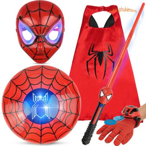 Bộ Đồ Hóa Trang Người Nhện Cho Bé Trai - Áo Choàng Siêu Anh Hùng Halloween - Quà Tặng Sinh Nhật Độc Đáo