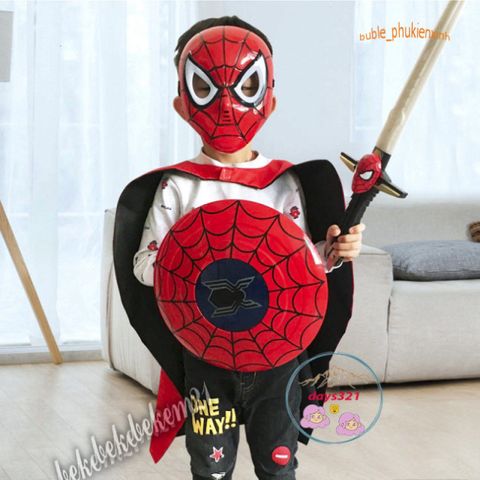 Bộ Trang Phục Siêu Nhân Nhện Cho Bé - Dài Tay Chất Thun Co Giãn, Thoải Mái - Hoá Trang Halloween Hoàn Hảo