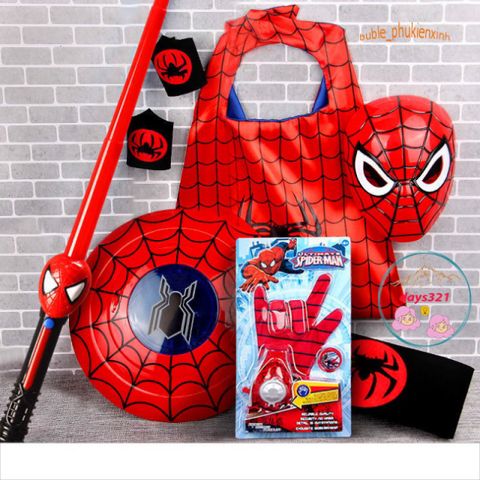 Bộ Trang Phục Siêu Nhân Nhện Cho Bé - Dài Tay Chất Thun Co Giãn, Thoải Mái - Hoá Trang Halloween Hoàn Hảo