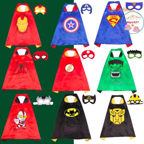 Bộ Hóa Trang Siêu Anh Hùng Có Áo Choàng và Mặt Nạ Cho Trẻ Em - Halloween, Marvel, Superhero Costume Cho Bé Từ 3-10 Tuổi