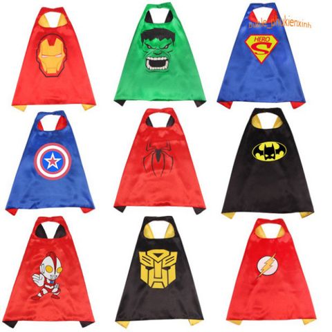 Bộ Hóa Trang Siêu Anh Hùng Có Áo Choàng và Mặt Nạ Cho Trẻ Em - Halloween, Marvel, Superhero Costume Cho Bé Từ 3-10 Tuổi