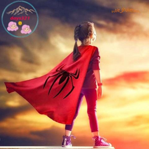 Bộ Áo Choàng Cotton Spiderman Kèm Mặt Nạ Siêu Anh Hùng Cho Bé Trai và Bé Gái - Quà Sinh Nhật Tuyệt Vời Từ Marvel