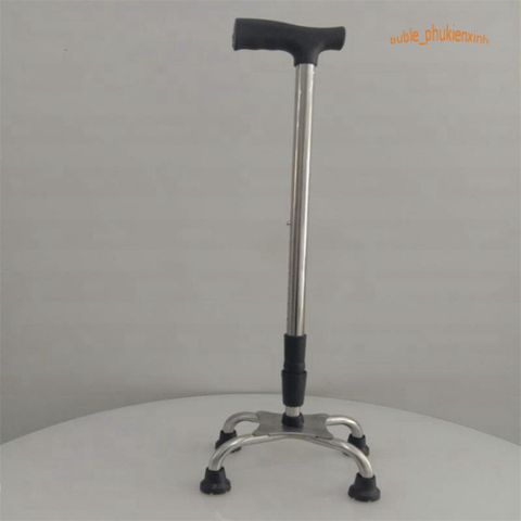 Gậy Batoong 4 Chân INOX Điều Chỉnh - Dụng Cụ Hỗ Trợ Đi Lại An Toàn cho Người Cao Tuổi và Người Khuyết Tật