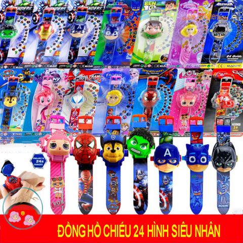 Đồng Hồ Chiếu 3D The Avengers cho Trẻ Em - SpiderMan, Iron Man, Hulk - Đồ Chơi Học Tập Sáng Tạo Có Đèn Biến Hình