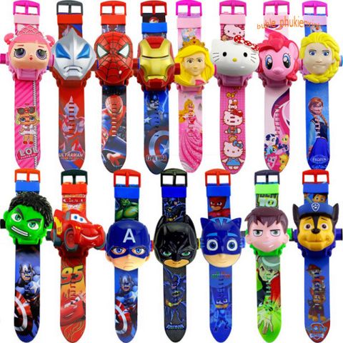 Đồng Hồ Chiếu 3D The Avengers cho Trẻ Em - SpiderMan, Iron Man, Hulk - Đồ Chơi Học Tập Sáng Tạo Có Đèn Biến Hình