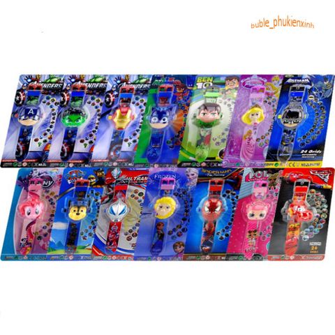Đồng Hồ Chiếu 3D The Avengers cho Trẻ Em - SpiderMan, Iron Man, Hulk - Đồ Chơi Học Tập Sáng Tạo Có Đèn Biến Hình