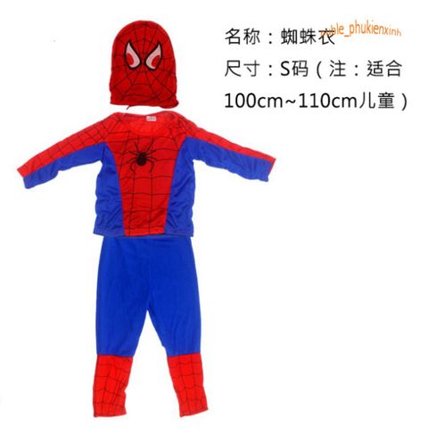 Bộ Trang Phục Hóa Trang Siêu Nhân Spider Man Cho Bé Trai - Áo Choàng, Găng Tay và Mặt Nạ Chất Liệu Cao Cấp, Quà Tặng Halloween Thú Vị