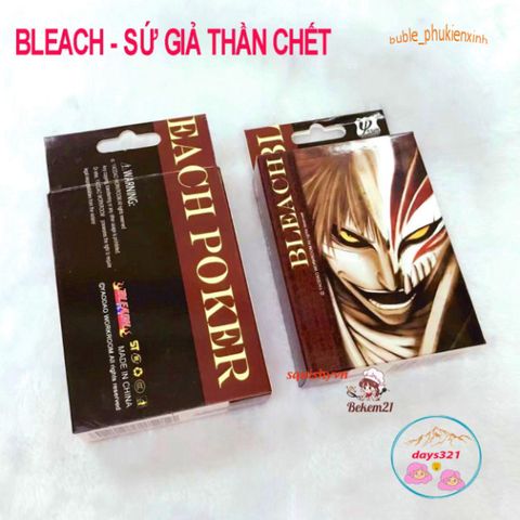 Bộ Bài BLEACH - SỨ GIẢ THẦN CHẾT: Bộ Poker Anime 52 Lá Dễ Thương Cho Học Sinh - Quà Tặng Ý Nghĩa Cho Fan Manga