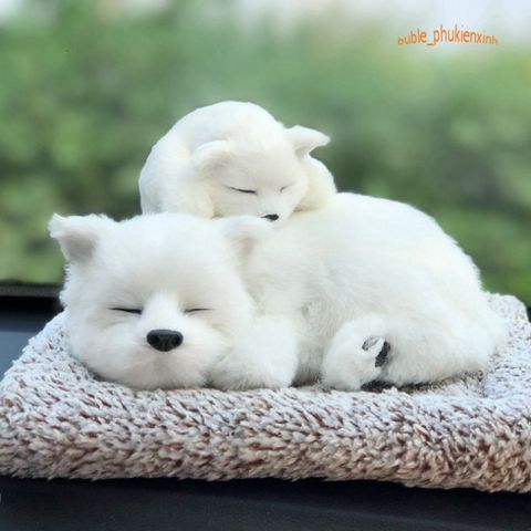 Thú Nhồi Bông Chó Shiba Mẹ Con - Lõi Than Hoạt Tính Khử Mùi Không Khí Ô Tô Dễ Thương, Trang Trí Xe Hơi Sáng Tạo