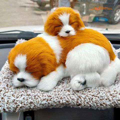 Thú Nhồi Bông Chó Shiba Mẹ Con - Lõi Than Hoạt Tính Khử Mùi Không Khí Ô Tô Dễ Thương, Trang Trí Xe Hơi Sáng Tạo