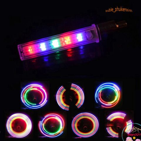 Đèn LED Lốp 5 Bóng Nháy 7 Màu - Phụ Kiện Đèn Trang Trí An Toàn Cho Xe Đạp, Xe Máy, Ô Tô - Tự Động Sáng Khi Chạy