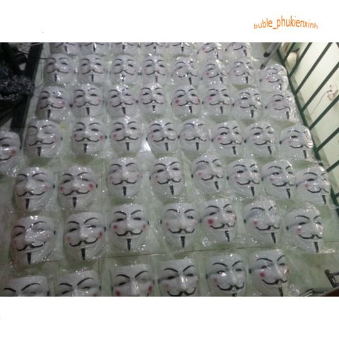 Mặt Nạ Hacker Anonymous Trắng - Phụ Kiện Halloween Độc Đáo Cho Nam Nữ, Biểu Tượng Thế Giới Công Nghệ