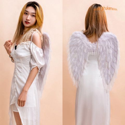 Đôi Cánh Thiên Thần Trắng - Phụ Kiện Hóa Trang Cho Trẻ Em & Người Lớn - Cánh Vũ Mềm Mại, Thời Trang Tiệc Tùng