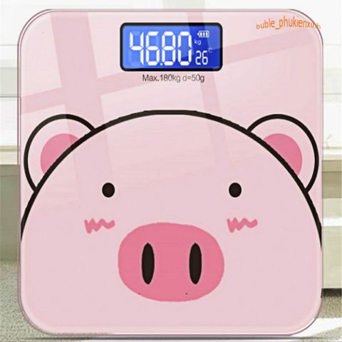 Cân Điện Tử Sức Khỏe Hình Heo Con Màu Hồng Dễ Thương, Độ Chính Xác Cao 180kg - Thiết Bị Theo Dõi Cân Nặng Tại Nhà