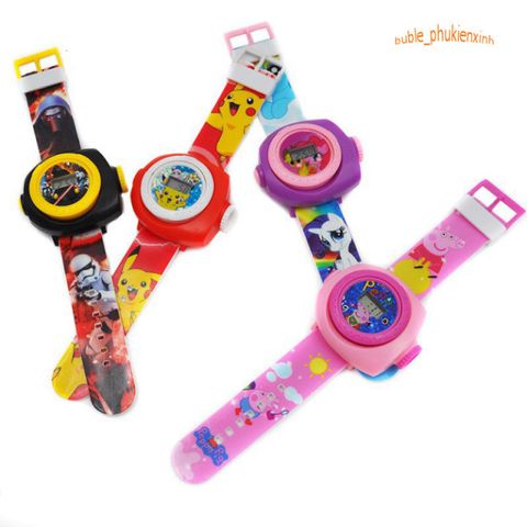 Đồng Hồ Ánh Sáng LED 3D Hình Hello Kitty & Doraemon - 20 Mẫu Chiếu Độc Đáo Dành Cho Trẻ Em và Người Lớn, Trang Trí Không Gian Vui Tươi