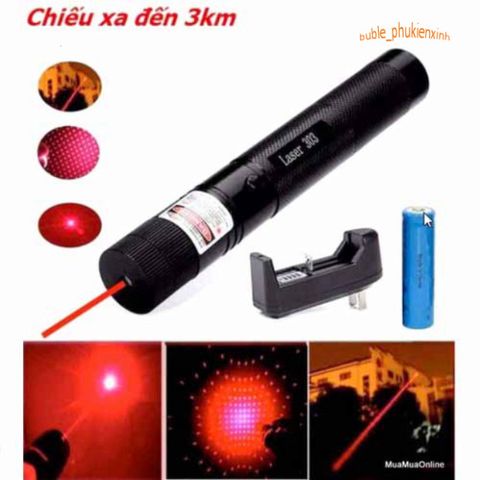 Đèn Pin Laser 303 Cao Cấp Kèm Pin Sạc 5.000mW - Đèn Chiếu Sáng Đa Chế Độ Thích Hợp Dùng Giảng Dạy, Du Lịch, Nghệ Thuật