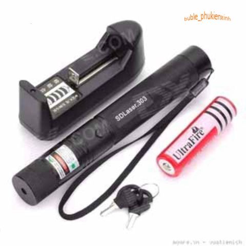 Đèn Pin Laser 303 Cao Cấp Kèm Pin Sạc 5.000mW - Đèn Chiếu Sáng Đa Chế Độ Thích Hợp Dùng Giảng Dạy, Du Lịch, Nghệ Thuật