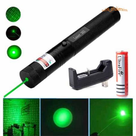 Đèn Pin Laser 303 Cao Cấp Kèm Pin Sạc 5.000mW - Đèn Chiếu Sáng Đa Chế Độ Thích Hợp Dùng Giảng Dạy, Du Lịch, Nghệ Thuật