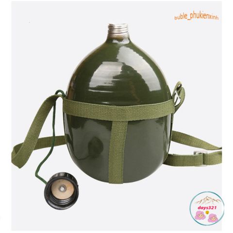 Bình Tông 3 Lít Kiểu Cổ Điển - Dụng Cụ Đựng Nước, Rượu Chống Gỉ, Phong Cách Lính Kháng Chiến, Thích Hợp Đi Dã Ngoại, Camping