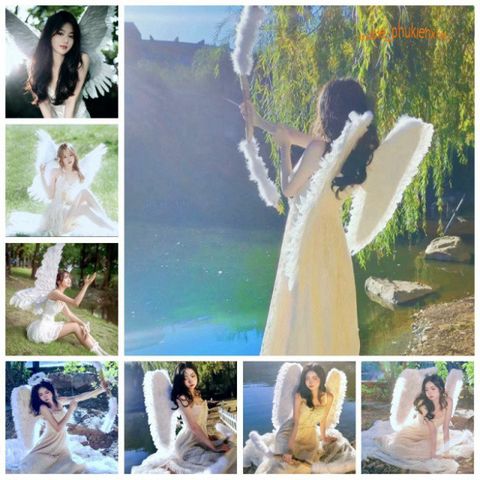 Cánh Thiên Thần Trắng Cosplay - Phụ Kiện Halloween Lễ Hội và Quay Video TikTok Độc Đáo, Sáng Tạo và Ấn Tượng