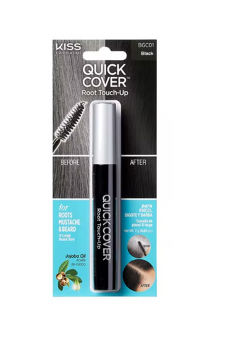 Cây Chải Nhuộm Tóc Bạc Tạm Thời Kiss USA - Chất liệu tự nhiên (Dầu Jojoba) không hại da đầu, Tông Đen/Nâu, 7g, Giải Pháp Nhanh Chóng Cho Tóc Bạc