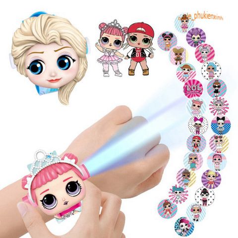 Đồng hồ điện tử 3D chiếu hình hoạt hình - Đồng hồ đeo tay cho bé trai và bé gái với nhân vật Elsa, Kitty, Siêu nhân, phong cách vui nhộn, màu sắc bắt mắt