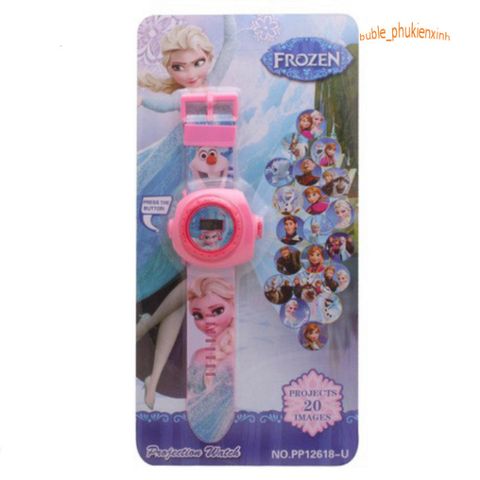 Đồng hồ điện tử 3D chiếu hình hoạt hình - Đồng hồ đeo tay cho bé trai và bé gái với nhân vật Elsa, Kitty, Siêu nhân, phong cách vui nhộn, màu sắc bắt mắt