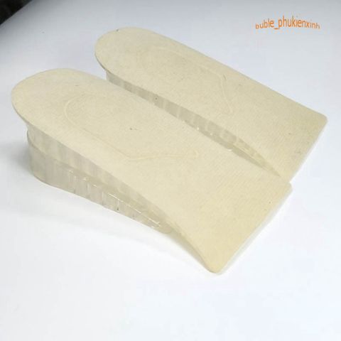 Bộ 2 Miếng Lót Giày Silicon Tăng Chiều Cao 3.5-4cm Đen - Phụ Kiện Thời Trang Cho Nam Nữ, Thoải Mái Và Khử Mùi Hôi Chân