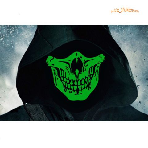 Khẩu Trang Phát Sáng Đầu Lâu Dạ Quang - Phụ Kiện Halloween Thú Vị, Khẩu Trang Cosplay Unisex, Chống Bụi và Giữ Ấm