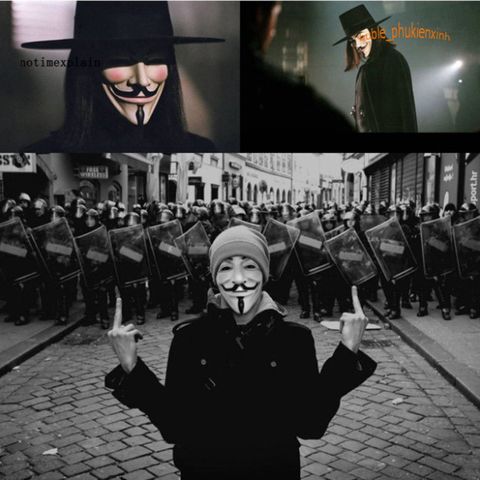 Mặt Nạ V for Vendetta - Phụ Kiện Halloween Độc Đáo, Thời Trang Cosplay Chất Lượng Cao, Gợi Nhớ Bộ Phim Nổi Tiếng