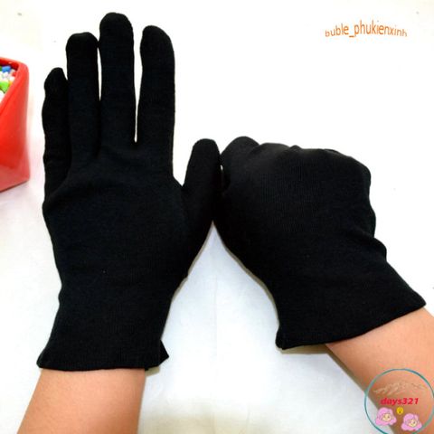 Găng Tay Polyester Màu Đen - Phụ Kiện Thời Trang Để Bảo Vệ Tay Cho Nghi Lễ và Trưng Bày Sản Phẩm, Thích Hợp Cho DIY