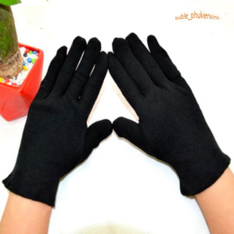 Găng Tay Polyester Màu Đen - Phụ Kiện Thời Trang Để Bảo Vệ Tay Cho Nghi Lễ và Trưng Bày Sản Phẩm, Thích Hợp Cho DIY