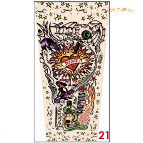 Găng Tay Hình Xăm Tạm Thời 3D Nghệ Thuật Chống Nắng UV - Phụ Kiện Hip Hop Độc Đáo, Phong Cách Nổi Bật cho Mọi Hoạt Động Ngoài Trời