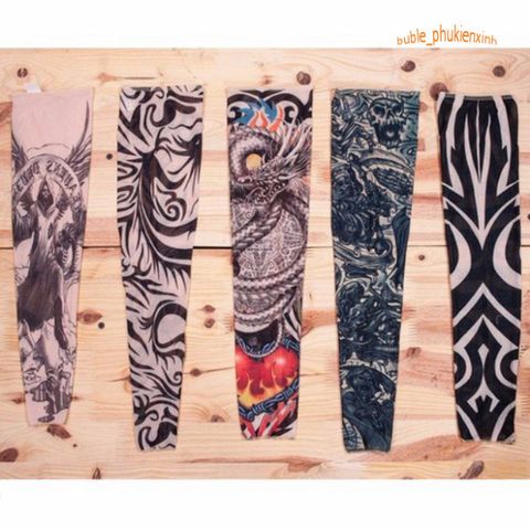 Găng Tay Hình Xăm Tạm Thời 3D Nghệ Thuật Chống Nắng UV - Phụ Kiện Hip Hop Độc Đáo, Phong Cách Nổi Bật cho Mọi Hoạt Động Ngoài Trời