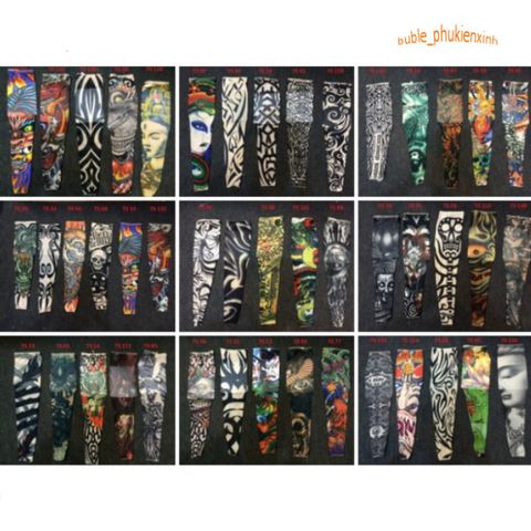 Găng Tay Hình Xăm Tạm Thời 3D Nghệ Thuật Chống Nắng UV - Phụ Kiện Hip Hop Độc Đáo, Phong Cách Nổi Bật cho Mọi Hoạt Động Ngoài Trời