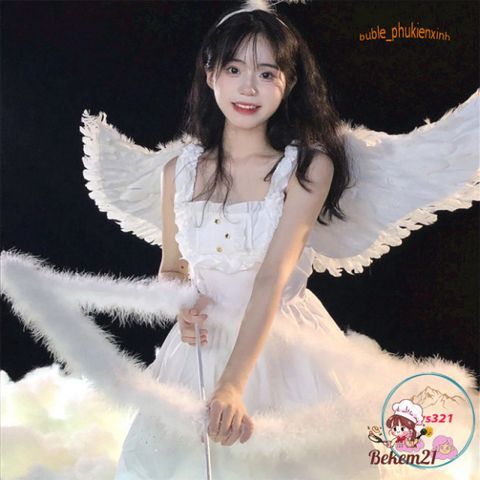 Cánh Thiên Thần Cosplay Trẻ Em - Phụ Kiện Lễ Hội Hóa Trang, Tiệc Tùng, Biểu Diễn, Chất Liệu Lông Vũ Nhẹ và Thoải Mái
