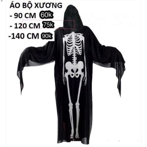 Trang phục hóa trang bộ xương Halloween cho bé - Độc đáo, dễ thương, nhiều kích thước, quà tặng lý tưởng cho dịp lễ ma quái!