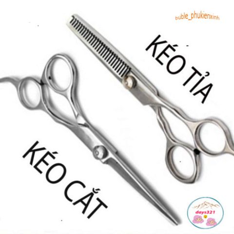 Bộ 2 Kéo Cắt Tỉa Tóc Chuyên Nghiệp Không Gỉ - Dụng Cụ Làm Tóc Tại Nhà và Salon, Hàng Chất Lượng Cao