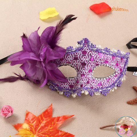 Mặt Nạ Mắt WMES15H Phối Lông Vũ - Đạo Cụ Hóa Trang Cho Halloween, Tiệc Cưới, Thời Trang Độc Đáo, Phụ Kiện Nổi Bật