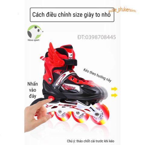 Giày Trượt Patin Phát Sáng Cao Cấp Điều Chỉnh Kích Thước Cho Trẻ Em và Người Lớn - Mẫu Mới 2021