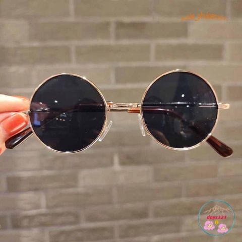 Kính Mát Gọng Tròn Retro Thời Trang Unisex - Kính Râm UV400 Dành Cho Nam Nữ, Phong Cách Thầy Bói Mù Ổn Định