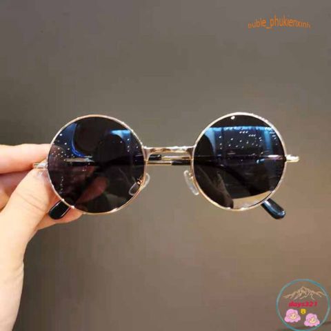 Kính Mát Gọng Tròn Retro Thời Trang Unisex - Kính Râm UV400 Dành Cho Nam Nữ, Phong Cách Thầy Bói Mù Ổn Định