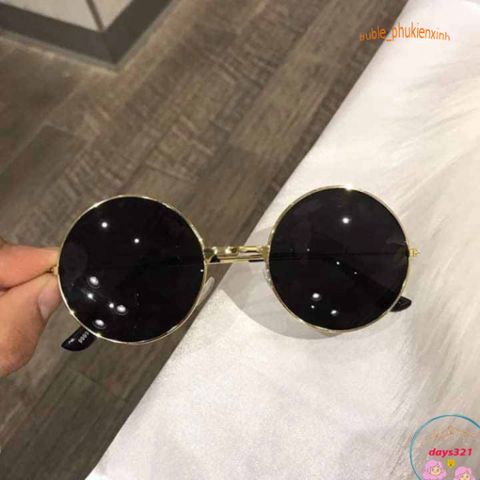 Kính Mát Gọng Tròn Retro Thời Trang Unisex - Kính Râm UV400 Dành Cho Nam Nữ, Phong Cách Thầy Bói Mù Ổn Định