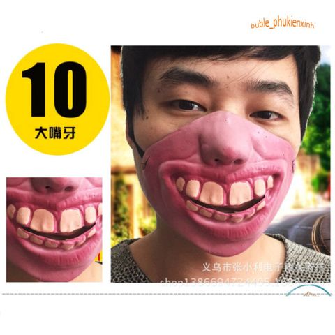 Khẩu Trang 3D Hình Mặt Cười Biểu Cảm Troll - Phong Cách Độc Đáo, Bảo Vệ Sức Khỏe, Thời Trang Ngộ Nghĩnh Cho Bạn Trẻ