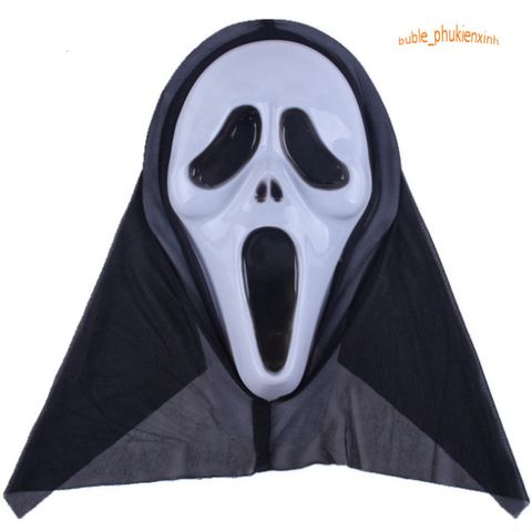 Mặt Nạ Kinh Dị Scream Đen Hood Halloween - Phụ Kiện Hóa Trang Độc Đáo Cho Bữa Tiệc Ma Quái, Nổi Bật & Ấn Tượng