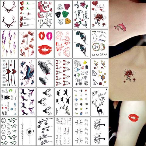 Miếng Dán Hình Xăm Nghệ Thuật 3D - Bộ 30 Hình Xăm Tạm Thời Cho Nữ, Hoa & Cô Gái Độc Đáo, Lưu Giữ Đến 15 Ngày